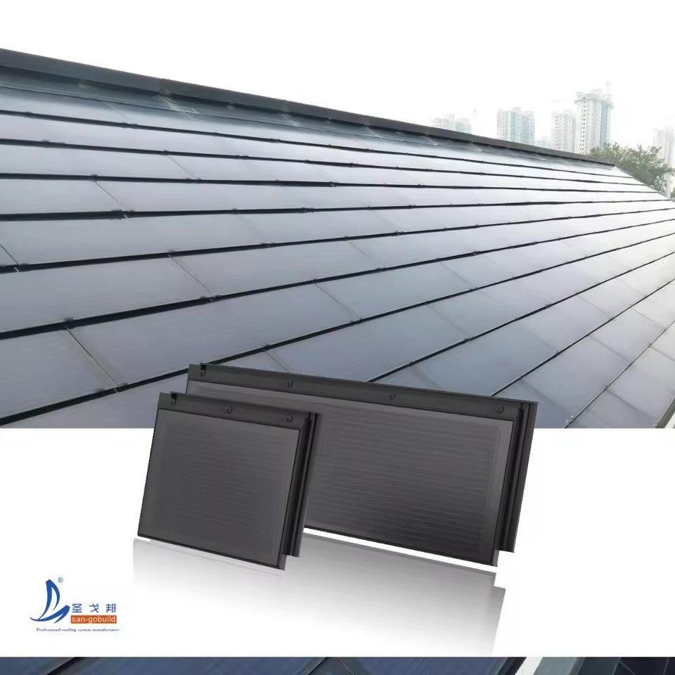 Solar Roof Tile Power Station PV Shingle Tejas Solares Solar Electricity Generation Capacity 5kw 10kw 20kw 50kw