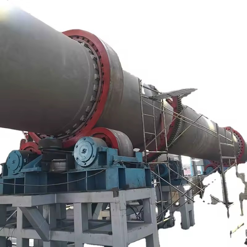 Industrial Automatic Stainless Steel Rotary Drum Dryer 7.6-9.5 Capacity Heavy Duty PLC Engine Gear for Mining Food Processing