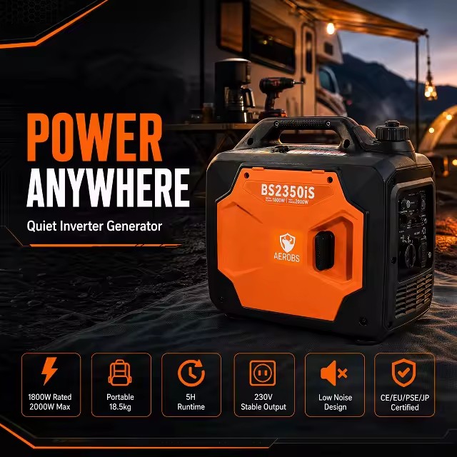 BS2350iS 1.8kW Portable Gasoline Generator 230V 50Hz 79.7cc Recoil Start 2kW Max Power