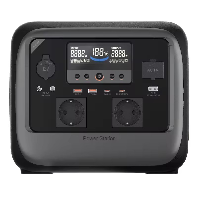 700W 110V 220V Portable Home Solar Generator Power Station with Wireless Charging Battery Pure Sine Wave Inverter