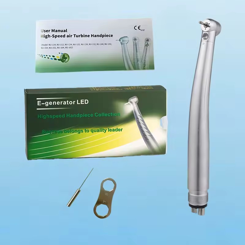 Dental Clinic LED E-Generator High-speed Air Turbine Push Button Handpieces 2/4Holes with 3-way Water Spray With CE Certified