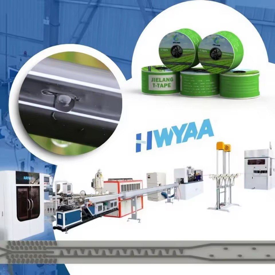 HWYAA 16mm Drip Irrigation Line Strip Drip T TAPE Extruder Machine Agriculture 16mm Extruder Manufacturing