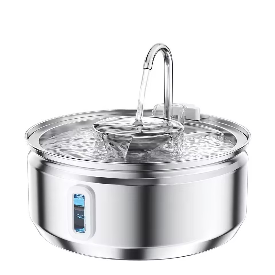 Cat Water Fountain 3.2L Stainless Steel Pet Water Fountain Automatic Dog Cat Water Bowl Dispenser