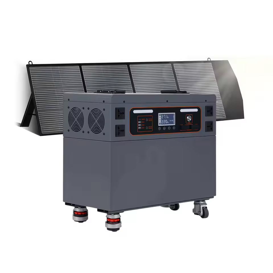 3500W Solar Generator Portable Power Station Lithium Battery 3200Wh Pure Sine Wave RV Port Solar Power Charging Station Electric