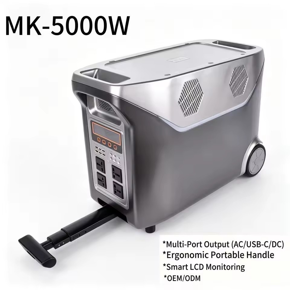 Solar Generator Portable Power Station Solar Charging Pure Sine Wave LiFePO4 Battery 5000W Outdoor Home