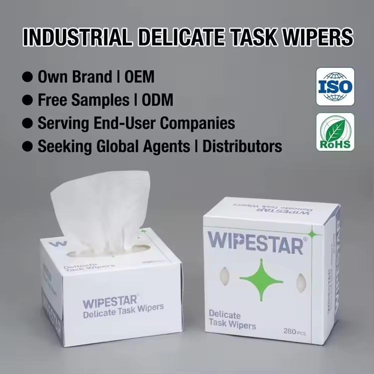 WIPESTAR Industrial Delicate Task Wipers Solvent Resistant Low Lint Anti-static Cleaning Paper for Laboratory Optics Electronics