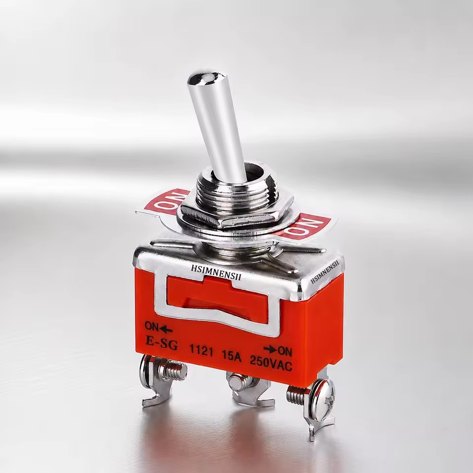 E-TEN1121/1122 SPDT Toggle Switch 12MM 3 Pin 15A 250VAC ON-ON ON-OFF-ON Panel Mount Power Switch for Industrial Equipment