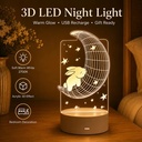 Custom Acrylic 3D LED Illusion Night Light USB Table Lamp with Logo, Wholesale Gift Decorative Lamp