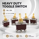 Heavy Duty Toggle Switch 2/4/6 Pin Momentary on OFF on Switch Silver Contact Copper Terminal for Car Boat Marine Automotive