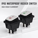 KCD4 16A Waterproof Stainless Steel Rocker Switch 4 Pin on OFF LED Lighted Push Button Power Switch for Electrical Equipment