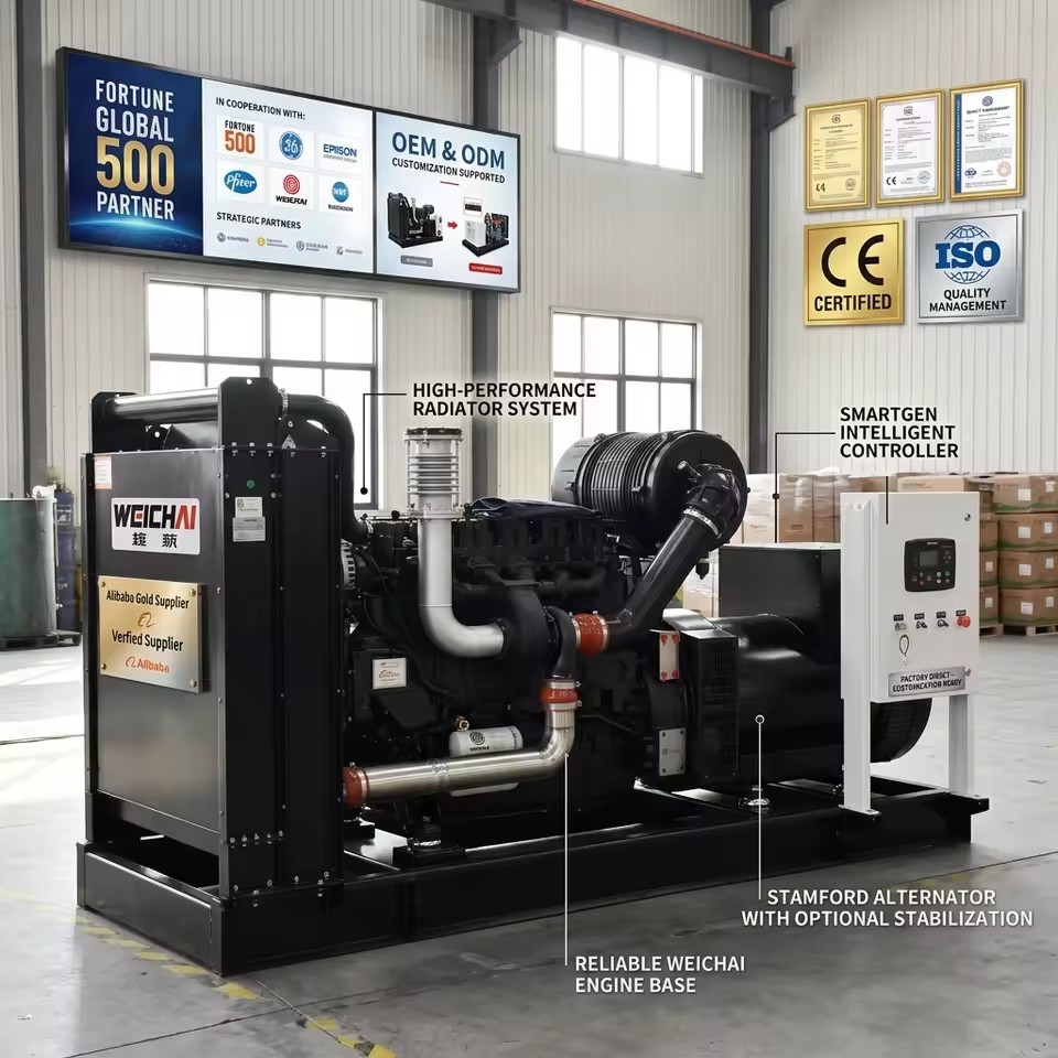 400 KVA Baudouin Diesel Generator Open Frame Industrial Standby Power 320 KW 3 Phase Super Silent CE Certified ATS for