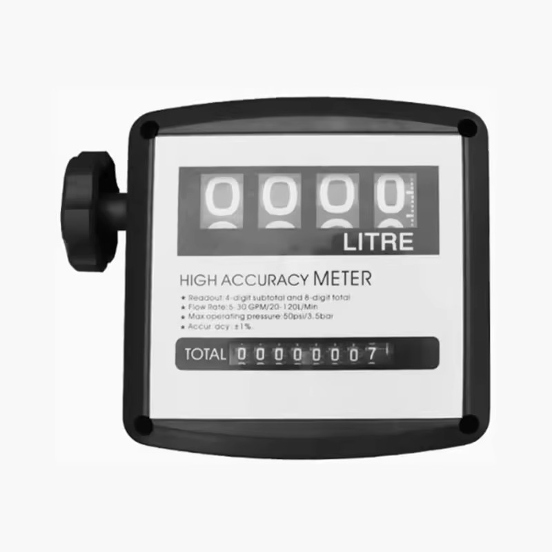 FM-120-2 120LPM Aluminum Alloy 1Inch 4-Digital Mechanical Fuel Transfer Oil Gasoline Diesel Flow Meter