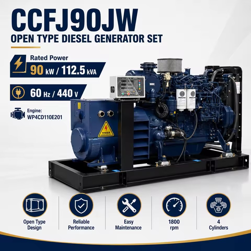 SCDC90JW 90kW Diesel Generator Set Electric Start Powered by SCDC WP6CD132E201 Marine Generator Supplier for Boat and Cargo Ship