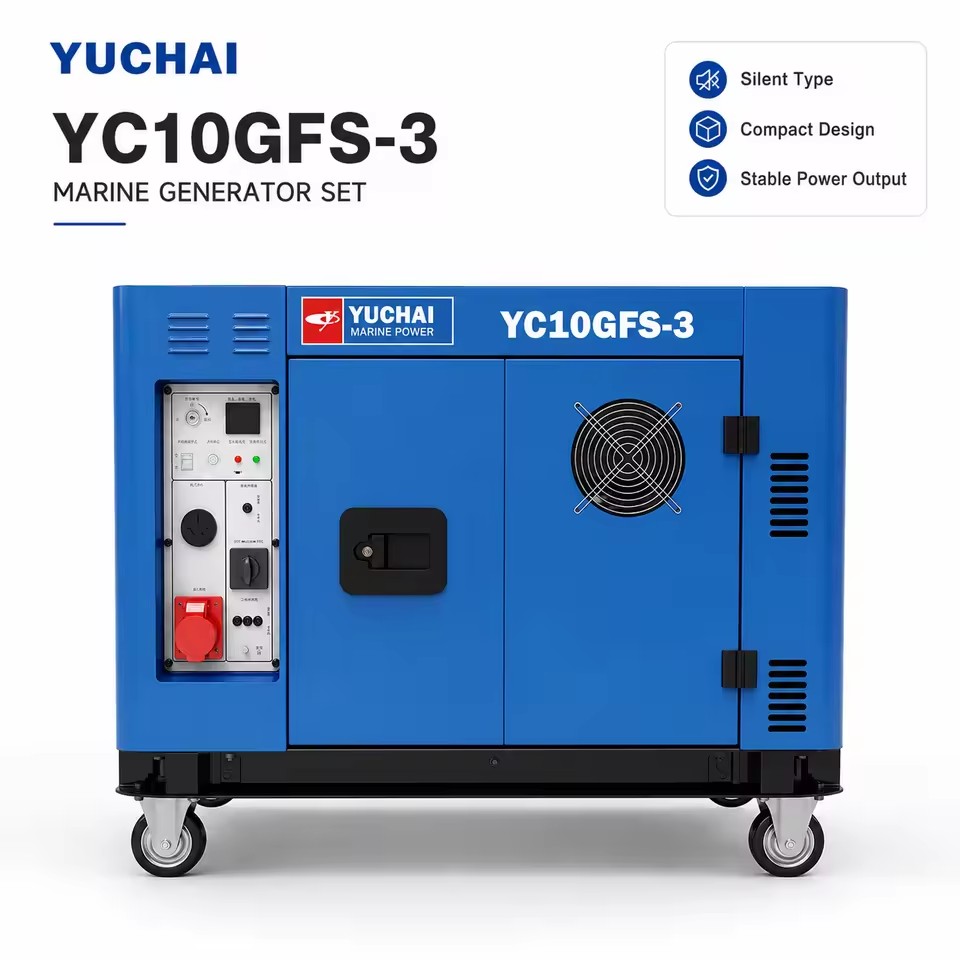 SCDC Yuchai YC10GFS-3 10kW Silent Diesel Generator Single Cylinder Air Cooled Electric Start Backup Power Home Use Generator Set