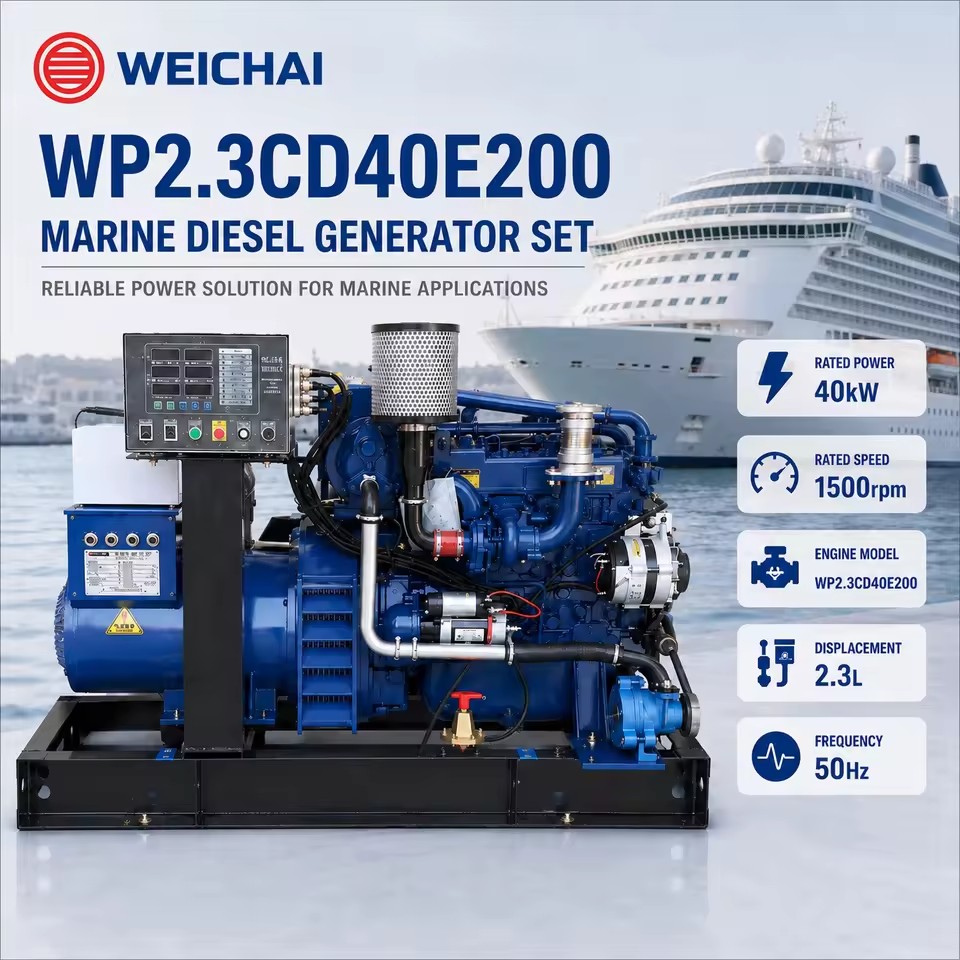 SCDC Weichai CCFJ30JW Marine Diesel Generator Set WP2.3 Series 1500RPM 1800RPM Water Cooled Auxiliary Power for Fishing Boat