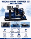 SCDC-30 Weichai WP2.3 Series 30kW 37.5kVA 50Hz 1500rpm Electric Start Marine Generator Set for Inland Waterway Vessel and Ship