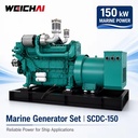 SCDC-150 Weichai WP10 Marine Engine 150kW 187.5KVA 1500RPM Water-Cooled 4 Stroke Electric Start Generator Set for Fishing Ship