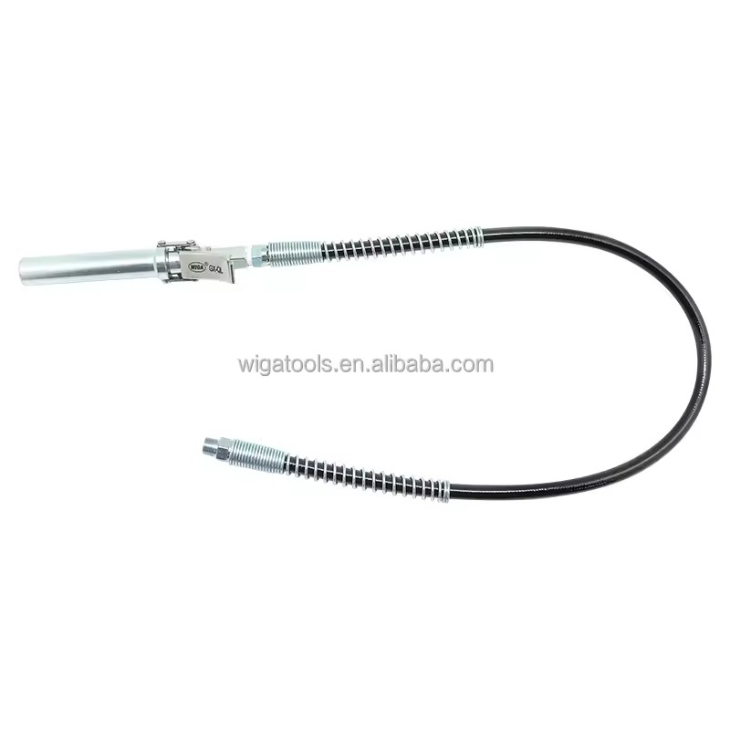 [WIGA]GX-QL24 Steel Flexible Rubber Hose Grease Nipple 1/8"-28 BSPT Thread Quick Release Heavy Duty Zerk Fittings Agricultural
