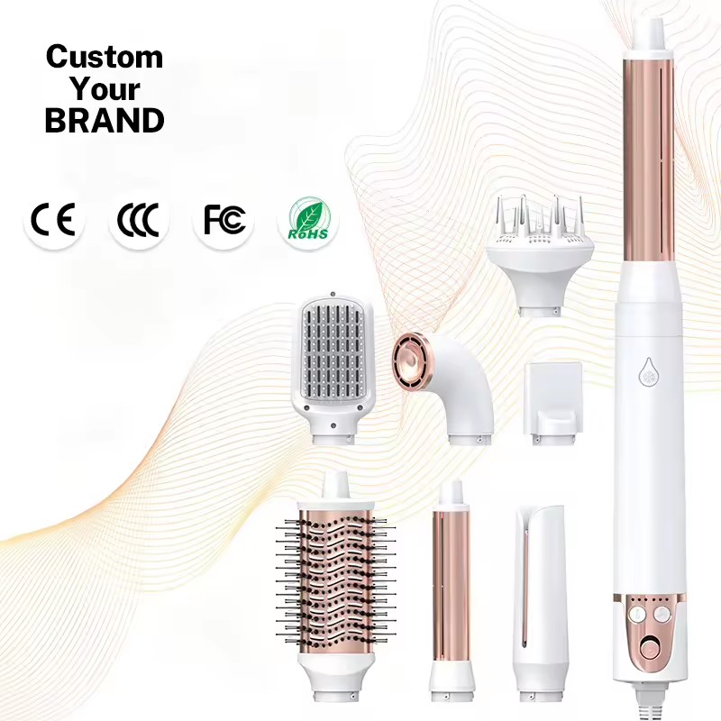 Multi Functional Hot Air Brush High Speed 110000 RPM Brushless Motor Hair Dryer Curler Straightener Comb Styling Tool Set