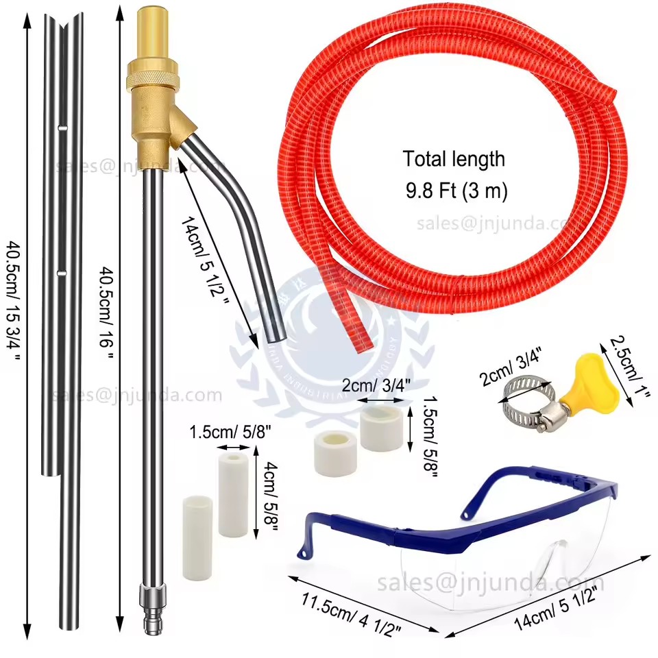 2500 PSI Industrial Grade Silver Brass Stainless Steel Sandblasting Gun Sandblaster Pressure Washer Sand Wet Blasting
