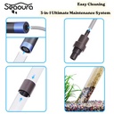 Seaoura SR-528 Professional Aquarium Gravel Scrubber Spliced Siphon Sand Washer and Stain Scraper for Glass Fish Tank