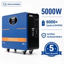 OEM Factory 5KW Solar Power Station 5000W Portable Generator CE RoHS Certified LiFePO4 for Industrial Energy Storage System