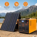 300W 360wh LiFePO4 Portable Power Station Pure Sine Wave Solar Generator Solar Panel MPPT PD for Camping Home Backup
