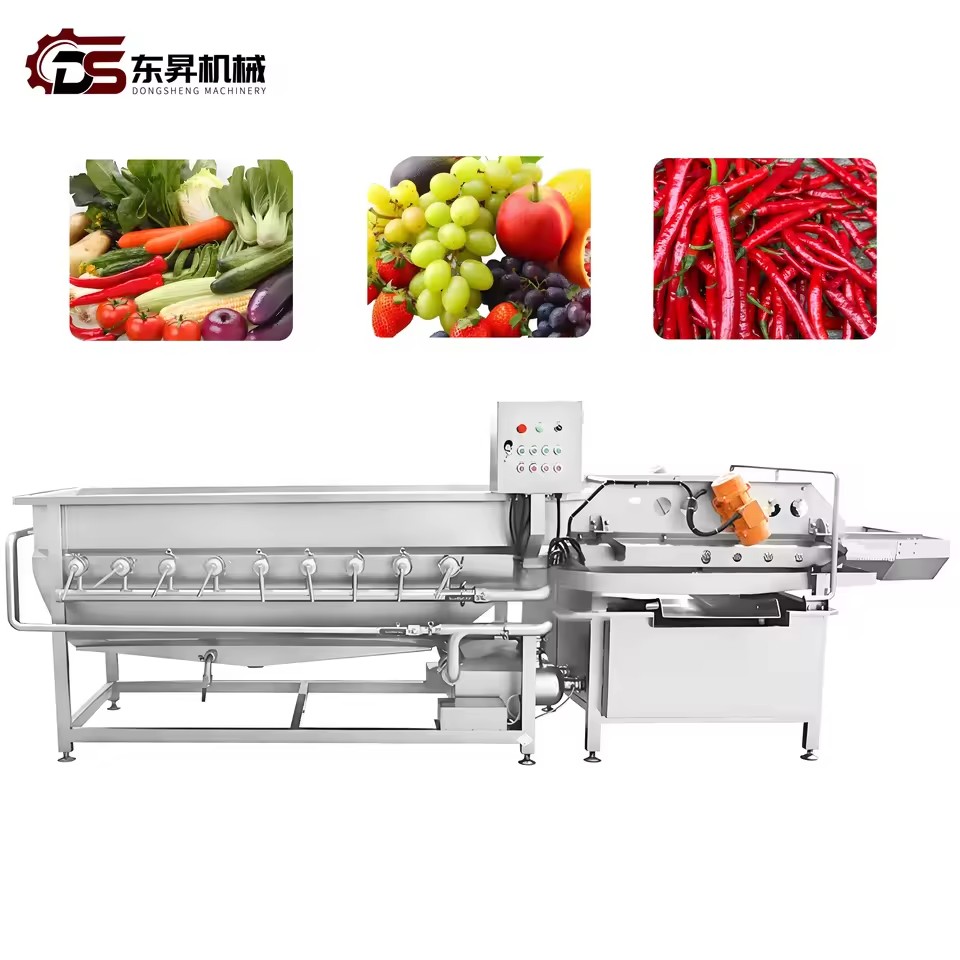 Multifunctional Fruit Vegetable Washing Machine Remove Impurity Sand Bubble Cleaning Equipment for Food Processing Factory