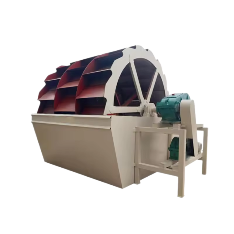 Mining Wheel Sand Washer Machine 80-150t/h AC Motor Fine Sand Washer Plant Line for Silica Sand River Stone