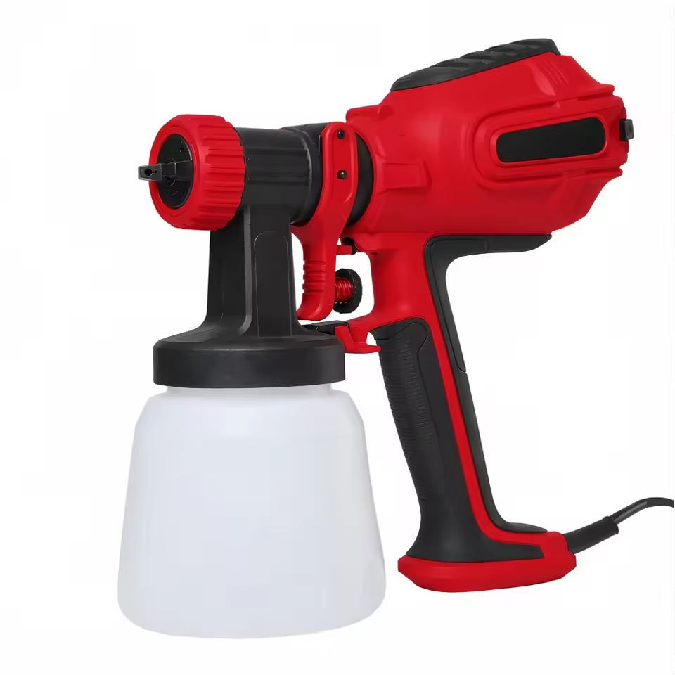 RYNEX 110V 220V 240V Electric Paint Spray Gun 700W HVLP Handheld Paint Sprayer 1200ml with 4 Nozzles for Professional Painter