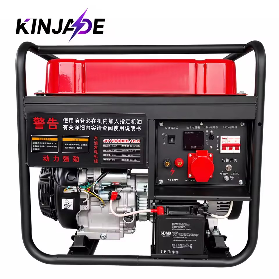 KINJADE K8500GO 7.5KW/8.0/8.5KW Portable Mini Petrol Generator 25L Fuel Tank 12V DC Electric Start for Construction & Home Use