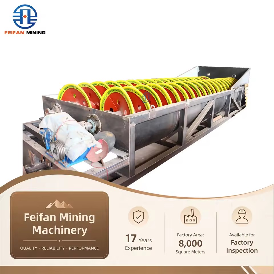 Large Capacity Twin Helix Gold Spiral Sand Washing Machine with Gear & Pump Fully Automatic PLC Control AC Motor