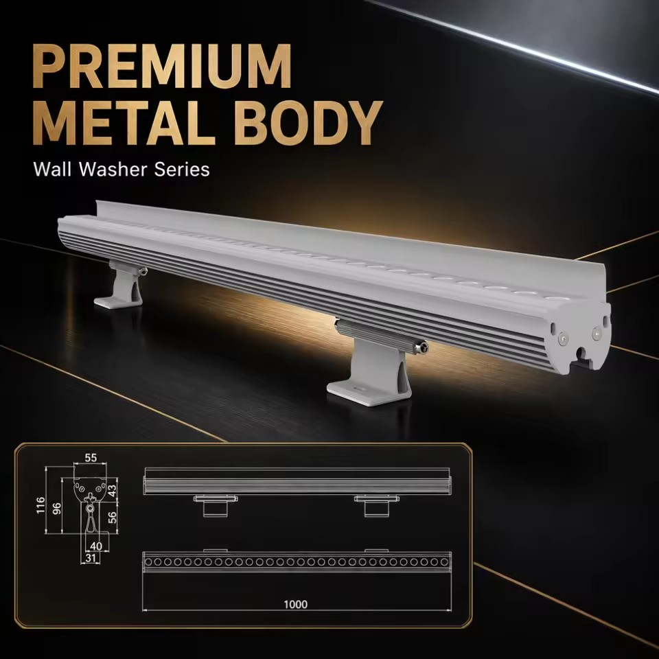 IP66 Rated LED Aluminum Wall Washer Light Liner High Brightness Water Resistant Anti-Glare for Building & Outdoor Use