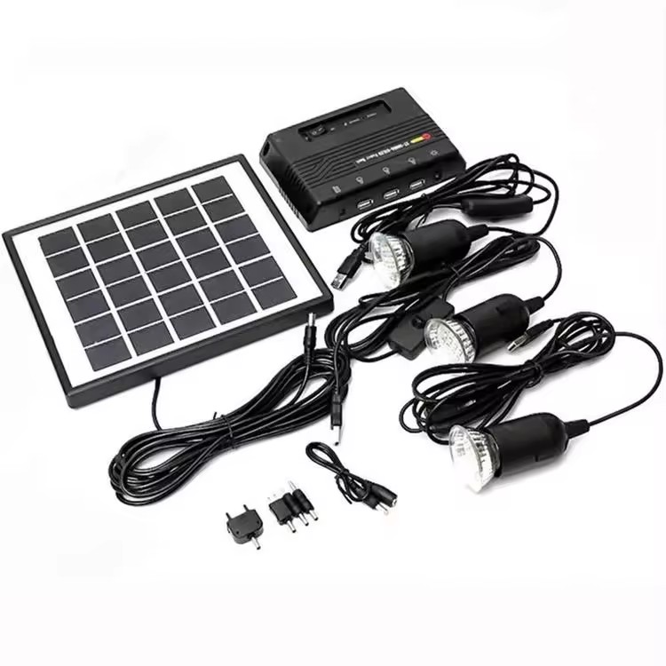 Portable 3pcs Bulbs 8w Solar Lighting Home Kit Wit Solar Lighting System Portable Solar Energy System Solar Home Lighting Kit