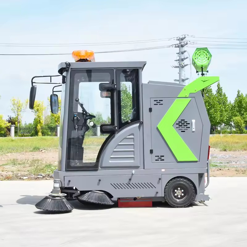 New 3-wheel Electric Ride-on Self-Propelled Road Sweeper 1200m2/h High Efficiency 2000mm Cleaning Width High Pressure