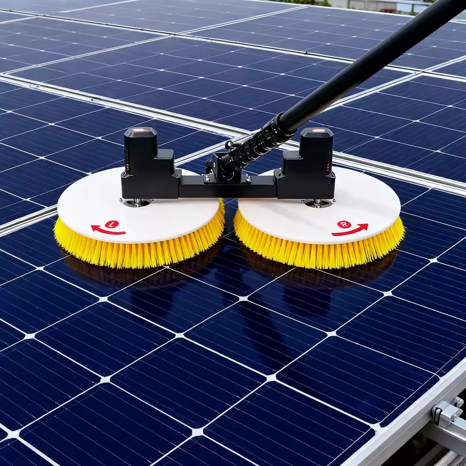 Electric Double-Head Photovoltaic Panel Cleaning Machine Solar Panel Cleaning Equipment Brush Power Generation Cleaning Brushes
