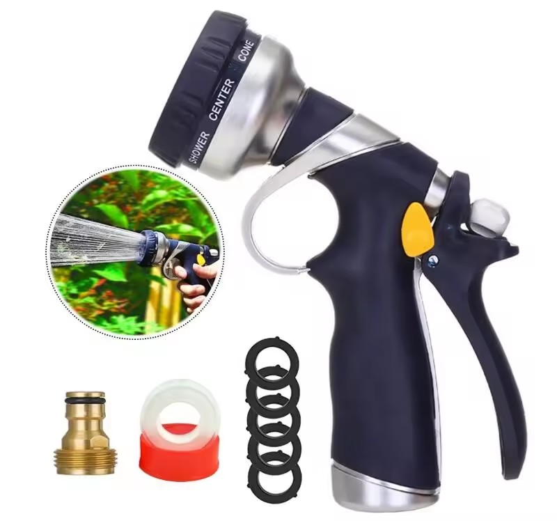 Hot Selling Zinc Spray Gun for Watering,Washing Pressure Multi Functional Back Trigger Zinc Alloy Water Gun for Garden Car Wash