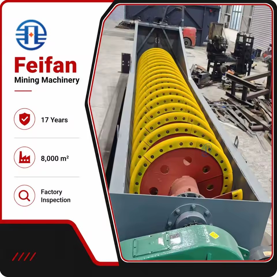 OEM Fully Automatic Single Spiral Sand Washing Machine with Gear and Pump PLC Control High Capacity 50-300t/h