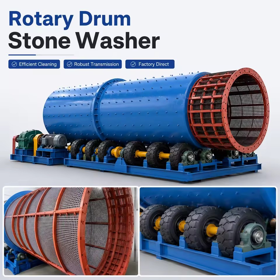 High Efficiency Rotary Drum Stone Washer Equipment for Gravel Rock Sand and Construction Aggregate