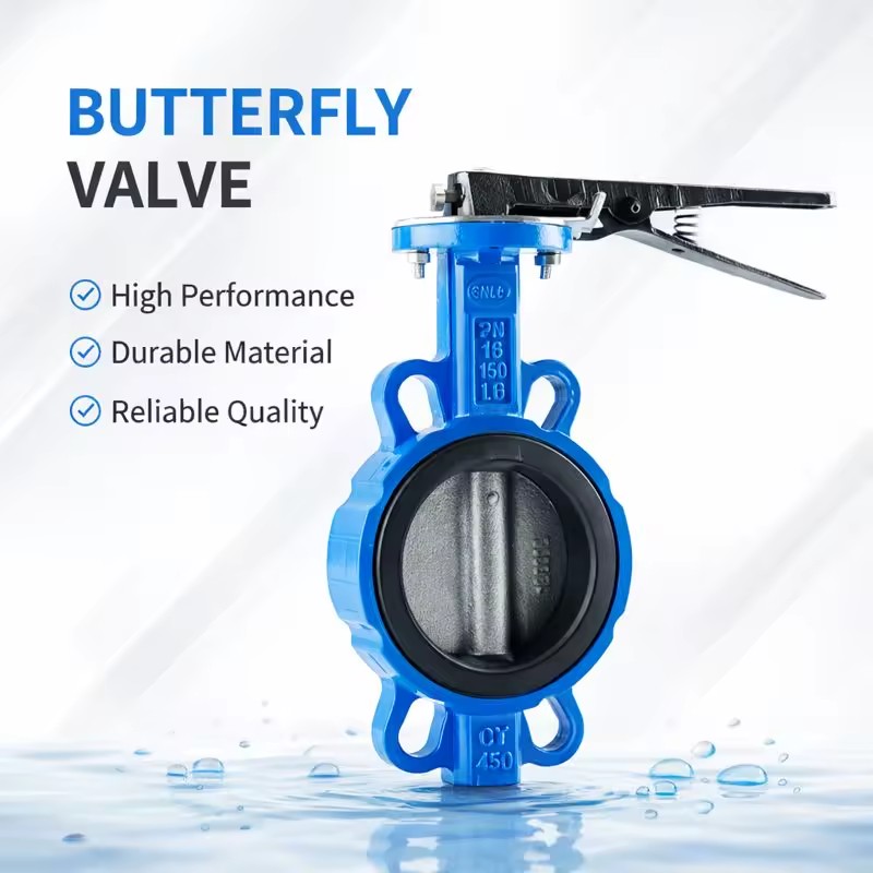 Rubber Lined Manual Wafer Type Butterfly Valve with Clamp