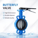 Rubber Lined Manual Wafer Type Butterfly Valve with Clamp