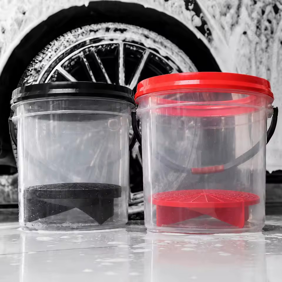 Ultra Clear Transparent Detailing Bucket 18L with Grit Guard Car Wash Bucket