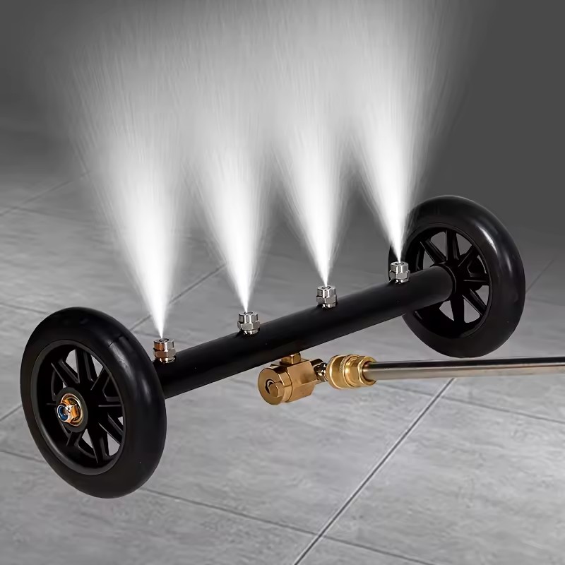 StainlessSteel High Pressure Washer UndercarriageCleaner 1/4'' QuickConnector Nozzle SurfaceCleanerforCar Wash and Road Cleaning