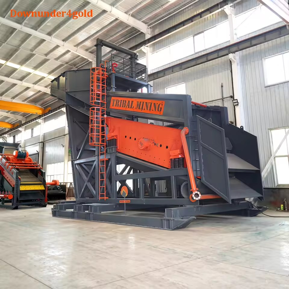 Low Operating Cost Gold Shaker Deck Screen Large-Scale Placer Gold Washing Plant with PU Liner for Alluvial Deposit Processing