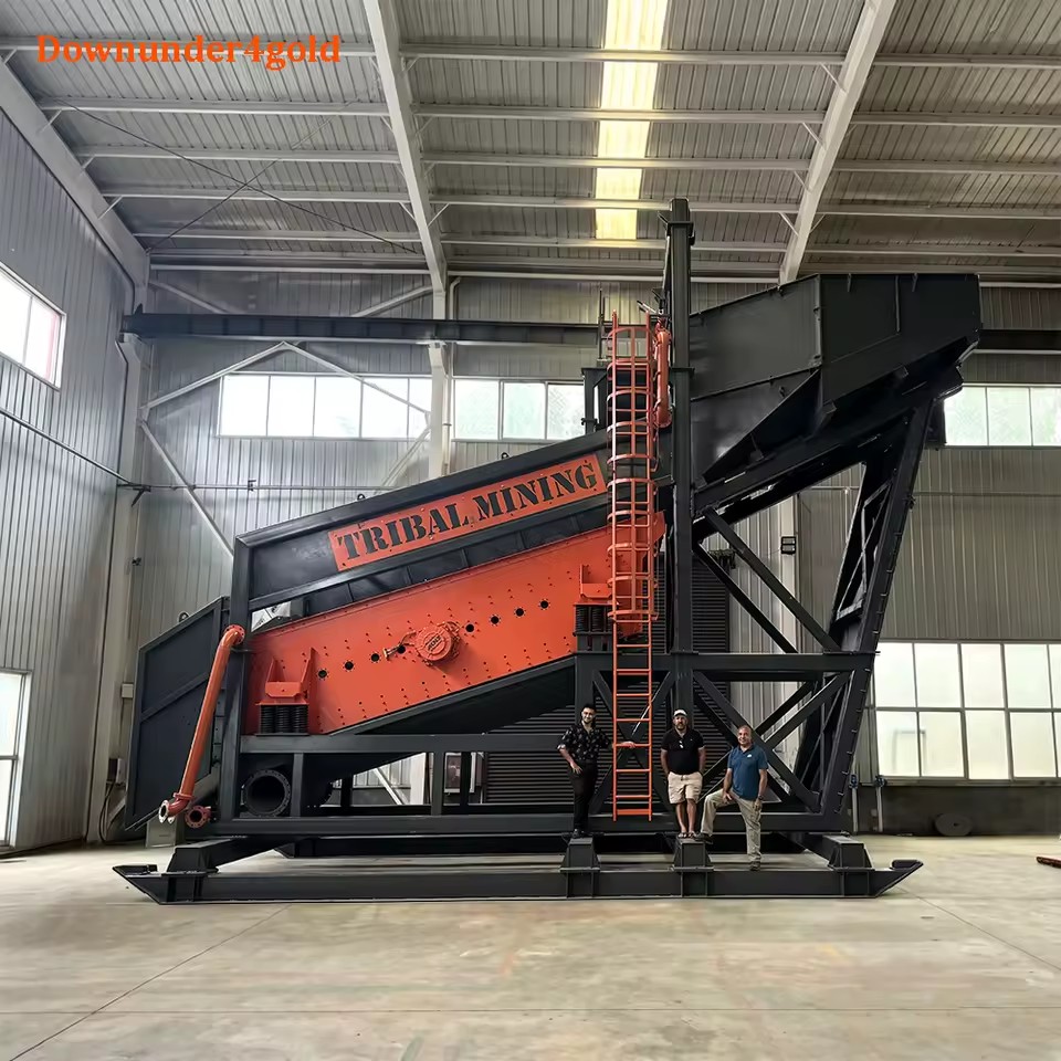 High Rigidity Gold Shaker Deck 500 Tons/Hour Automatic Sluice Box Gold Wash Plant with