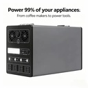 1000Wh 1500W Pure Sine Wave MPPT Solar Generator with 2000W Output for Outdoor Home & Car Backup