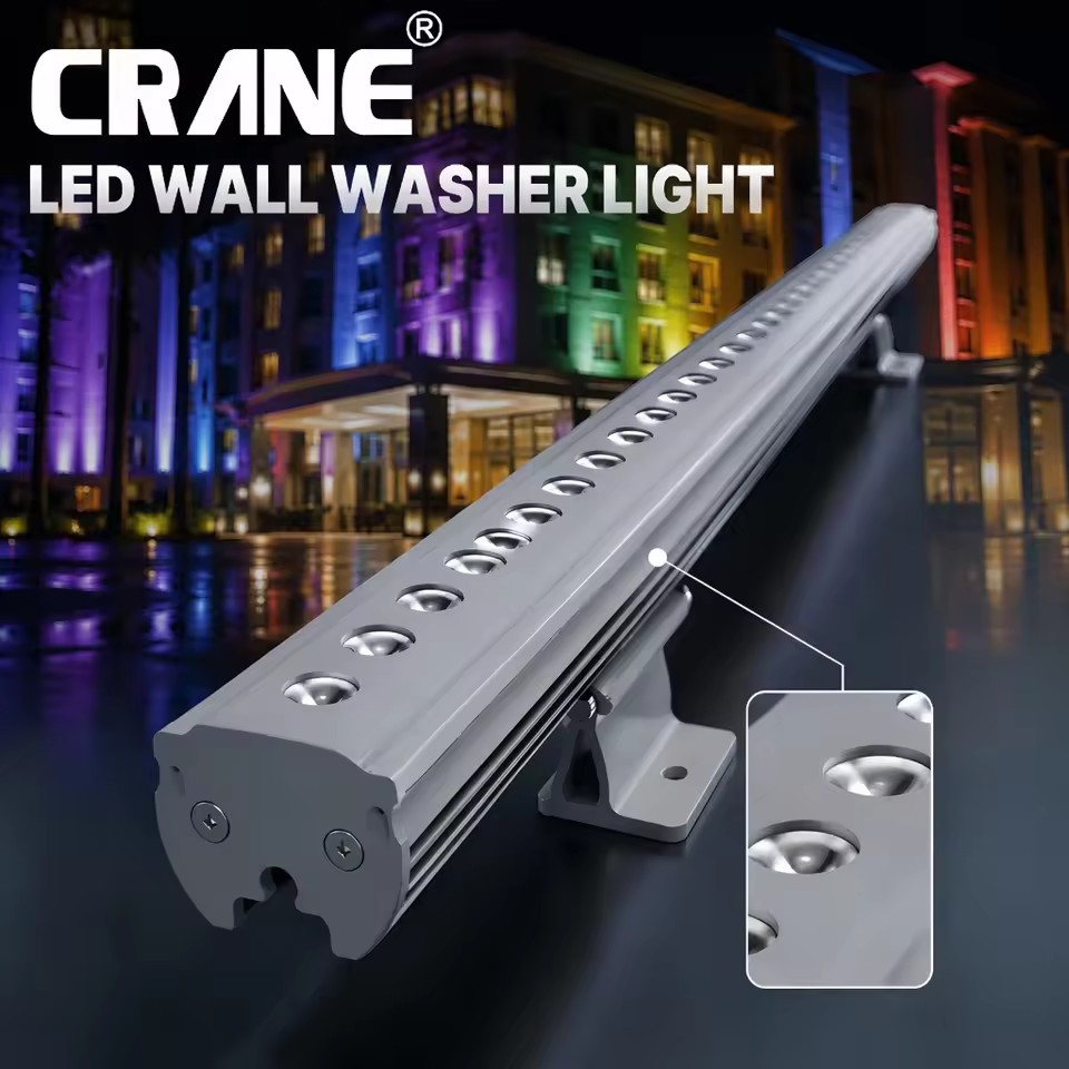 LED Wall Washer Bar Outdoor IP65 RGBW DMX512 36W Linear Light Bar for Building Facade Architectural Lighting