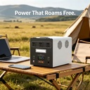 IP65 Water Resistant 2000Wh Portable Power Station 1000W Solar Generator 3500 Cycles with LED Light for Camping RV Home Backup