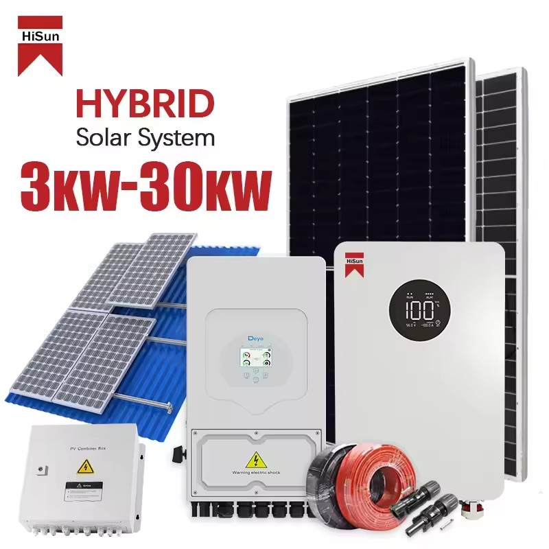Small Hybrid Solar Kit Self Consumption Power Supply for Villa House 3kW 4kW 5kW 6kW 8kW 10kW HS-3~10KW-Hybrid System