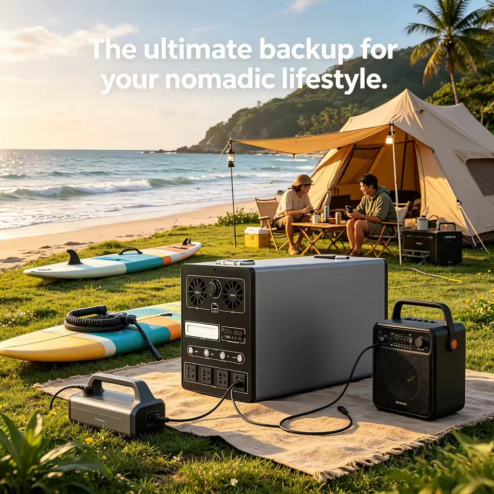 1500W Portable Power Station Solar Generator Built-in MPPT LiFePO4 Battery 3500 Cycles Aluminum Shell for Outdoor Adventure